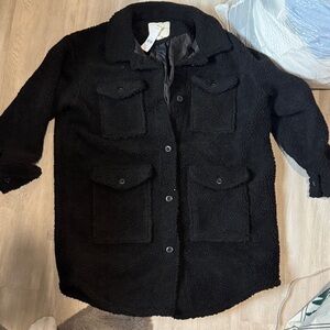 NWT American Eagle Outfitters Black Fleece Jacket size medium